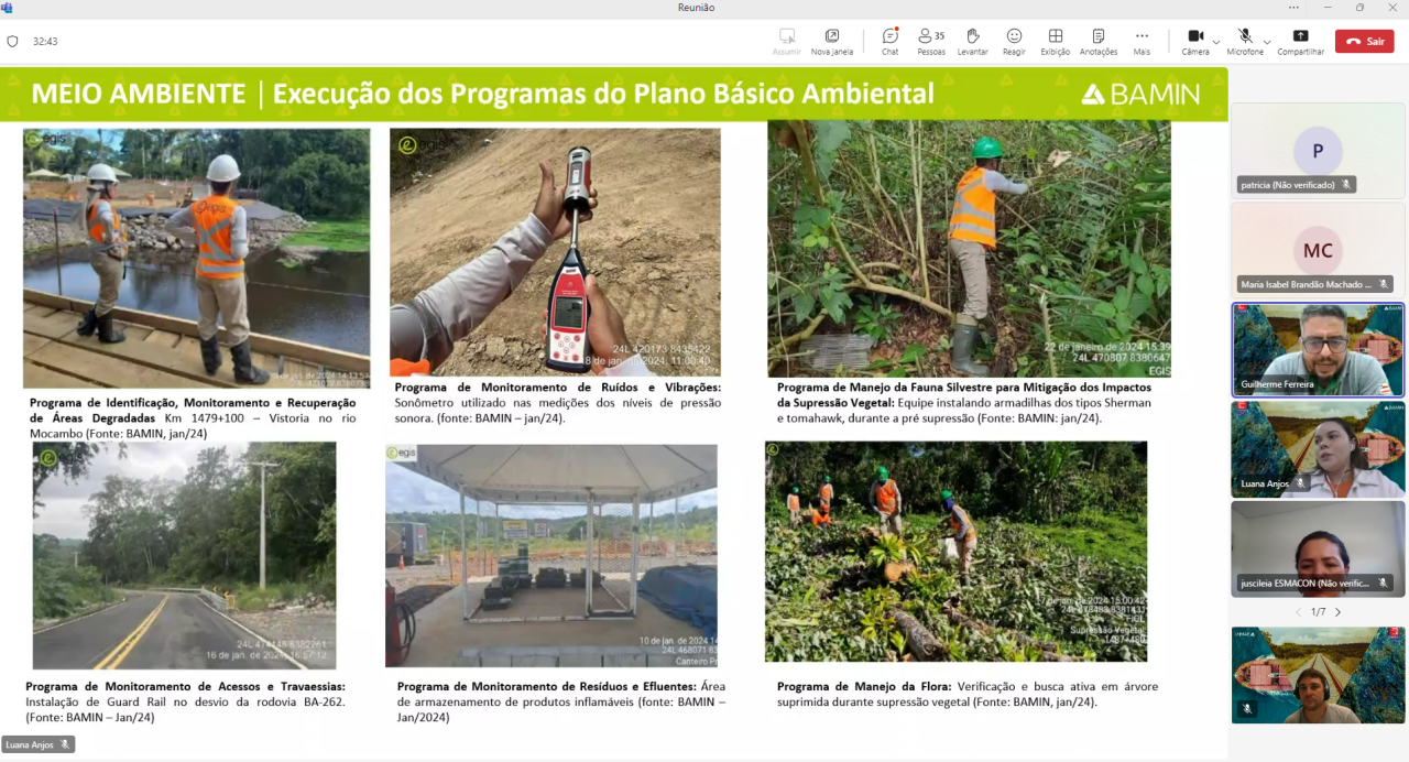 BAMIN PROMOVE CAPACITAÇÃO EM GESTÃO AMBIENTAL E RESPONSABILIDADE SOCIAL PARA POTENCIAIS FORNECEDORES DO PROJETO INTEGRADO