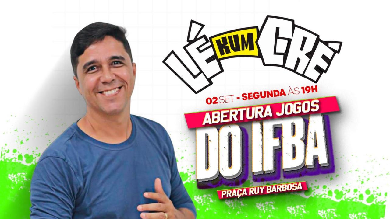 ABERTURA DOS JOGOS DO IFBA ACONTECE NESTA SEGUNDA-FEIRA, NA PRAÇA RUI BARBOSA, A PARTIR DAS 18H.