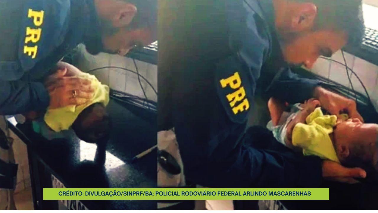 BEBÊ ENGASGOU COM LEITE MATERNO EM FEIRA DE SANTANA E FOI SALVO POR POLICIAL